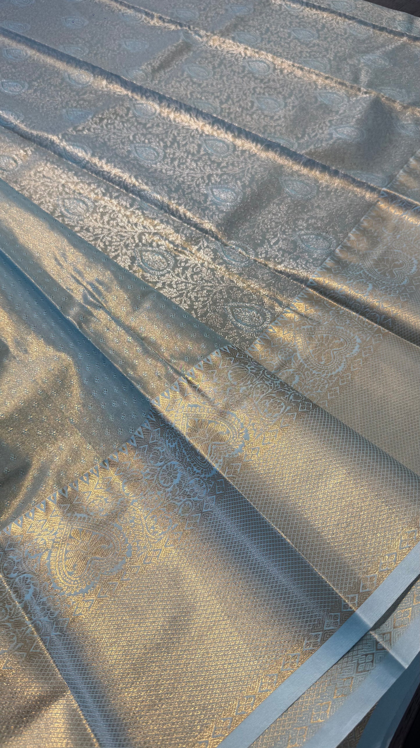 BLUE SEMI SILK KANICHIPURAM SILK SAREE (SSKS29)