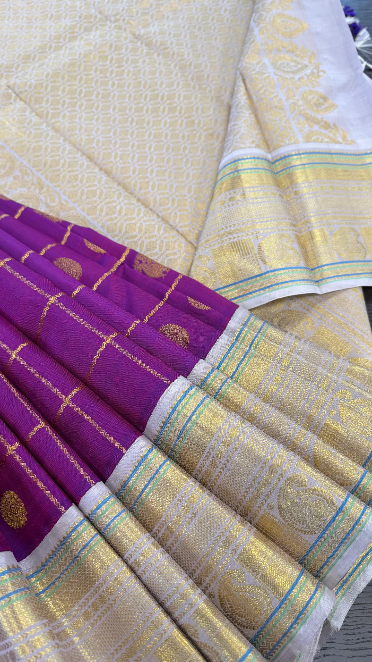 TRADITIONAL VADAMALLI KATTAM HANDLOOM KANICHIPURAM SILK SAREE (KSS229)