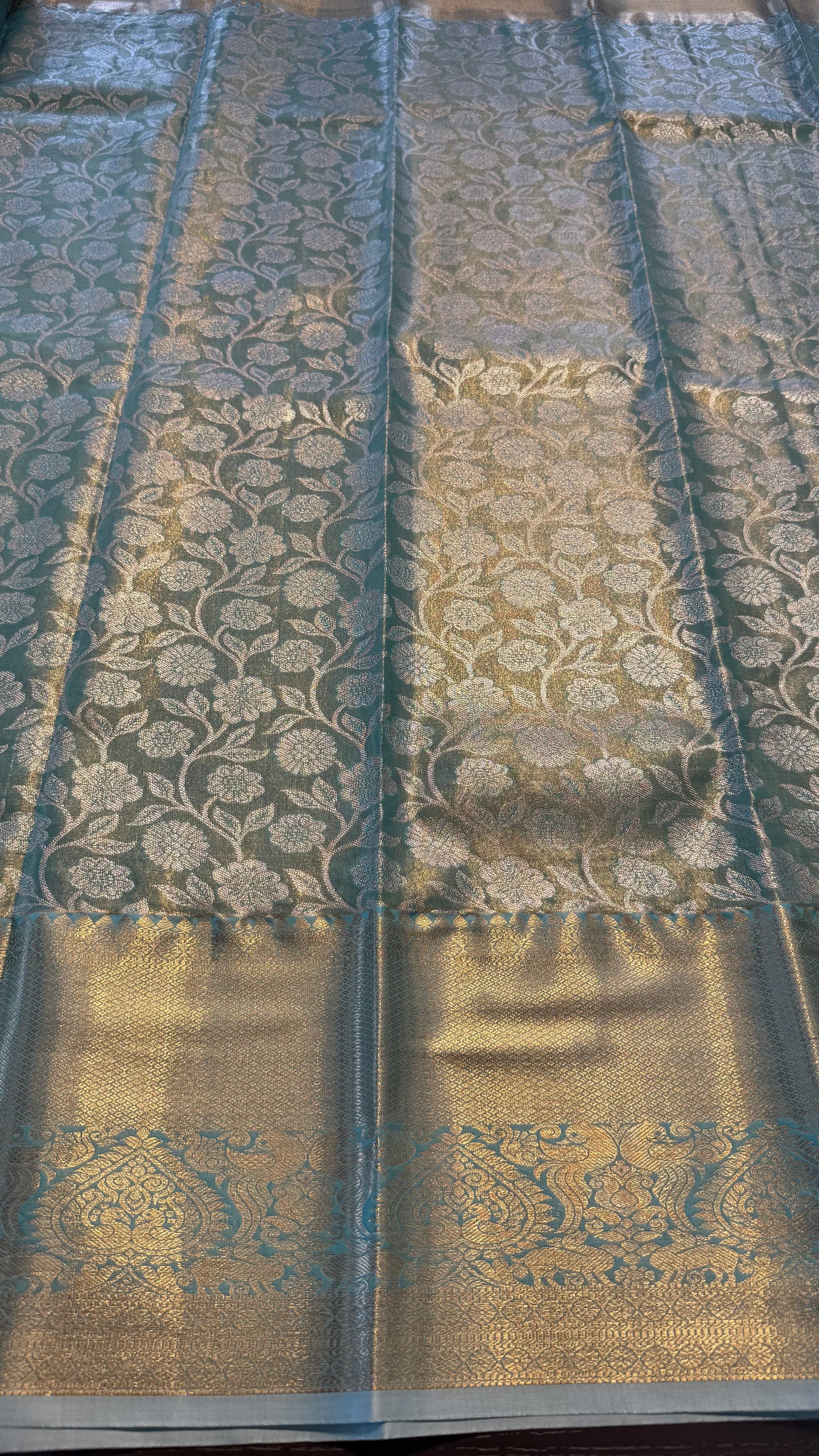 BLUE SEMI SILK KANICHIPURAM SILK SAREE (SSKS32)