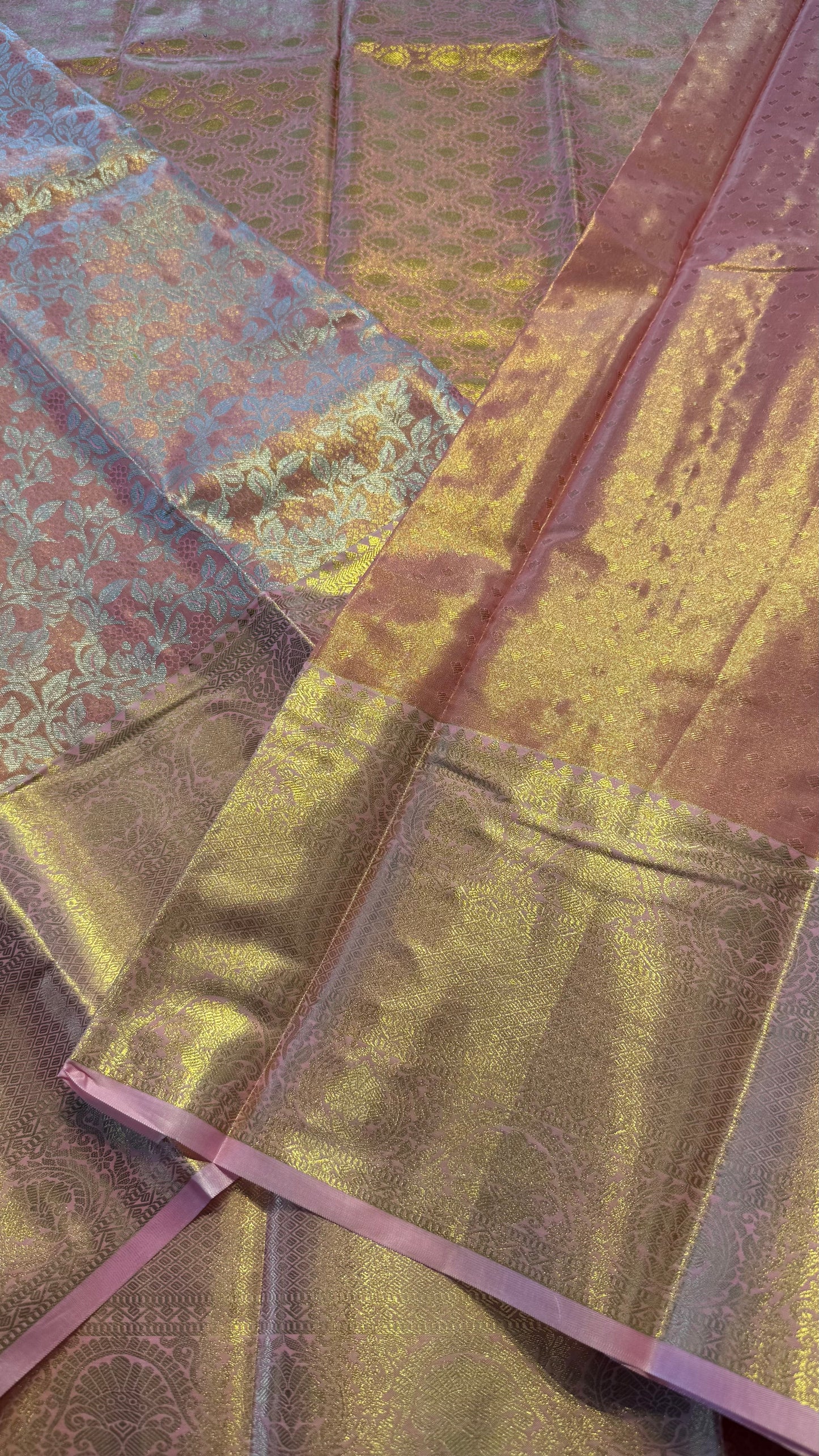 SALMON SEMI SILK KANICHIPURAM SILK SAREE (SSKS08)