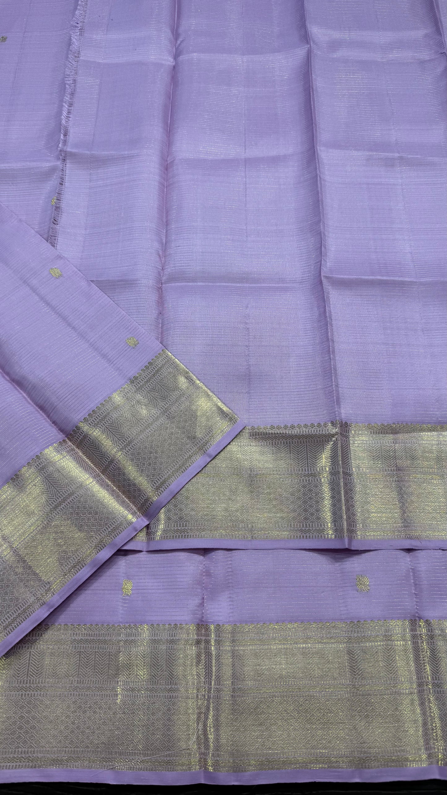 PASTEL LAVENDER VAIRA OOSI PURE KANCHIPURAM HANDLOOM SILK SAREE(KSS525)