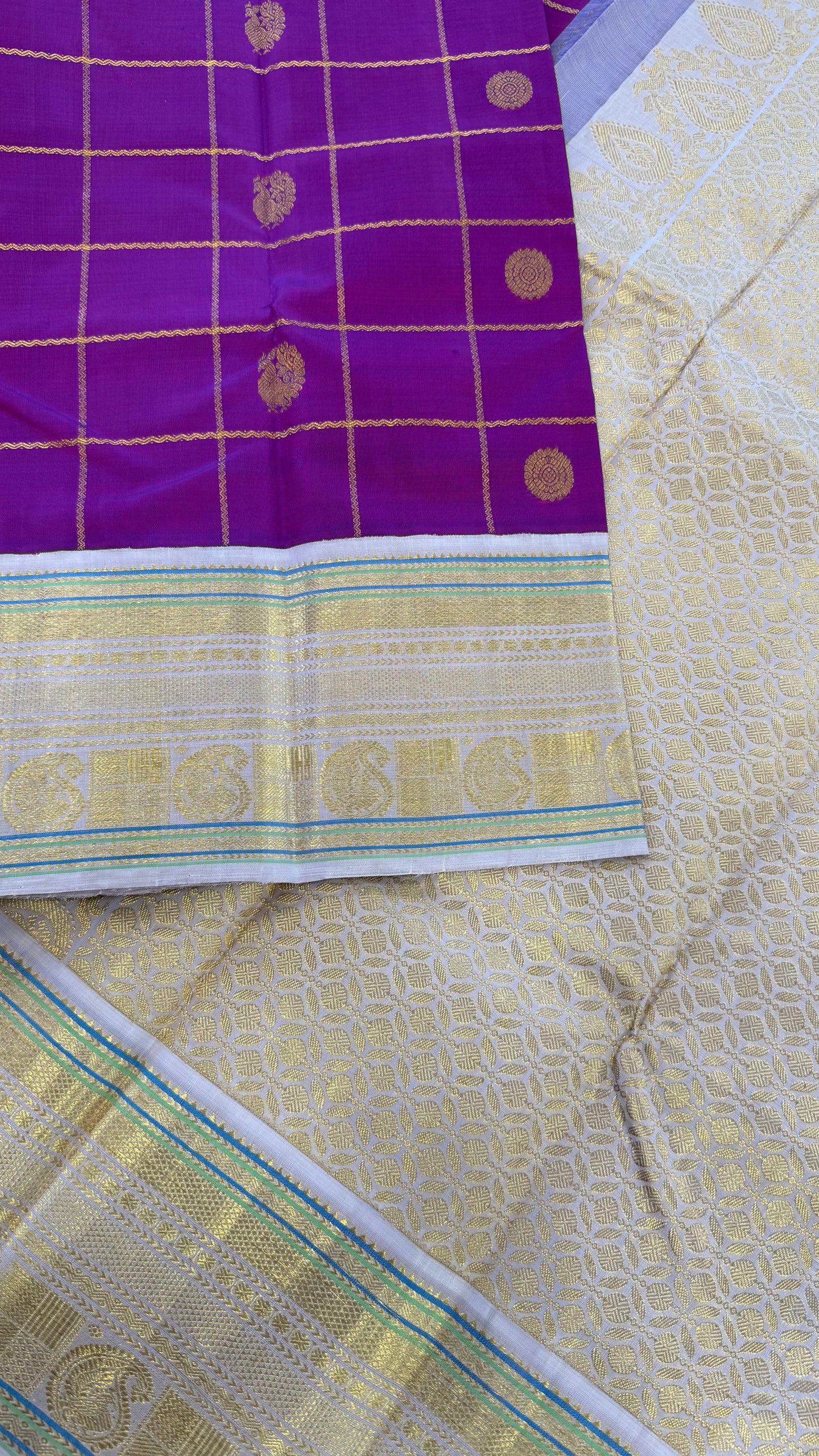 TRADITIONAL VADAMALLI KATTAM HANDLOOM KANICHIPURAM SILK SAREE (KSS229)