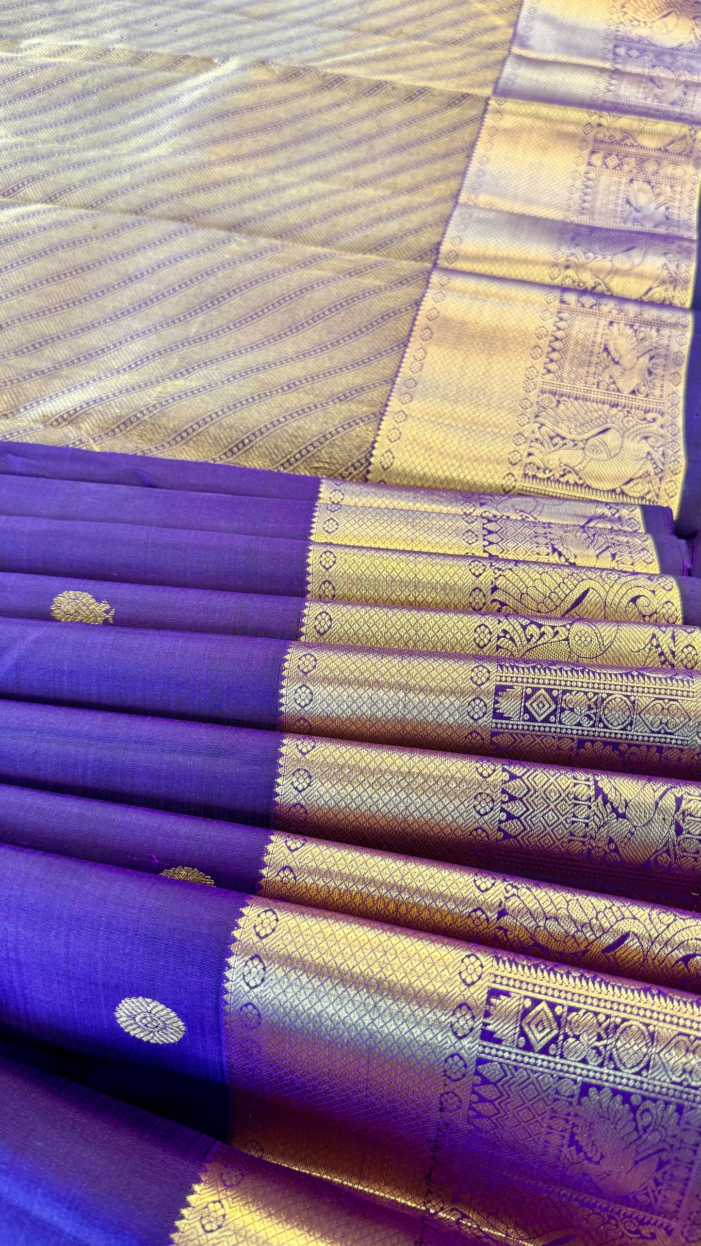 MULBERRY PURPLE GOLD ZARI HANDLOOM KANICHIPURAM SILK SAREE (KSS11)