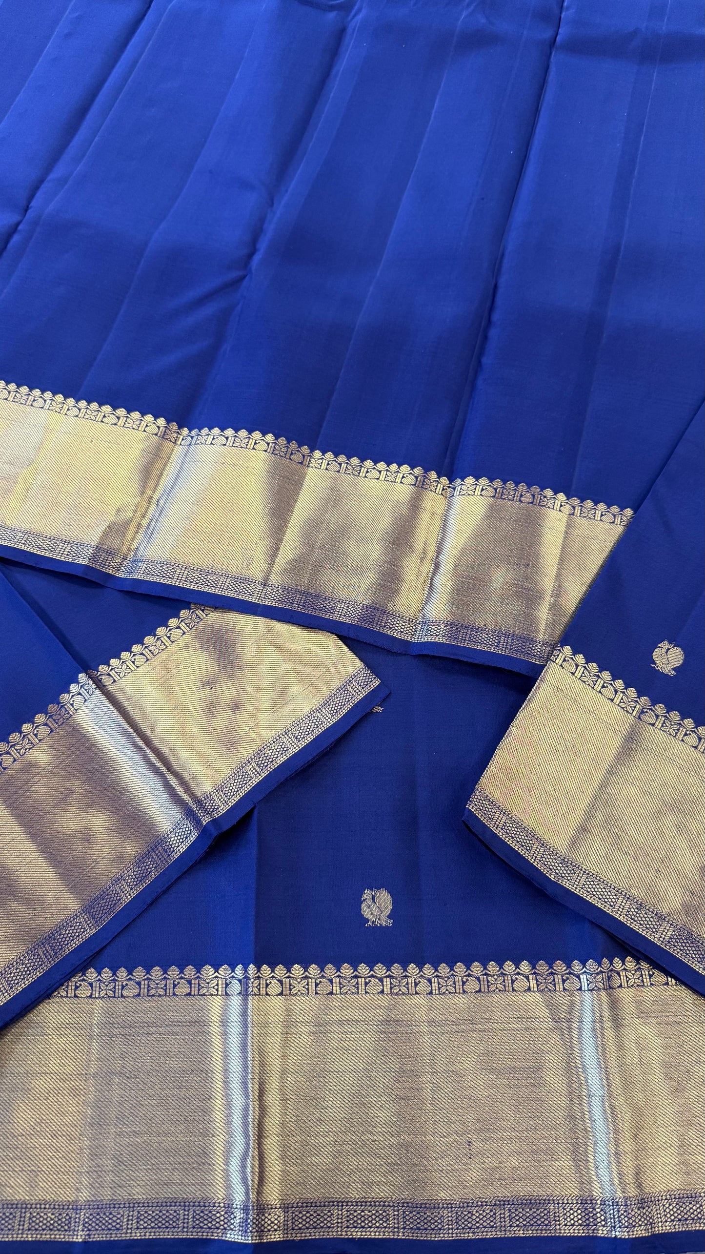 INDIGO BLUE GOLD ZARI HANDLOOM KANICHIPURAM SILK SAREE (KSS180)