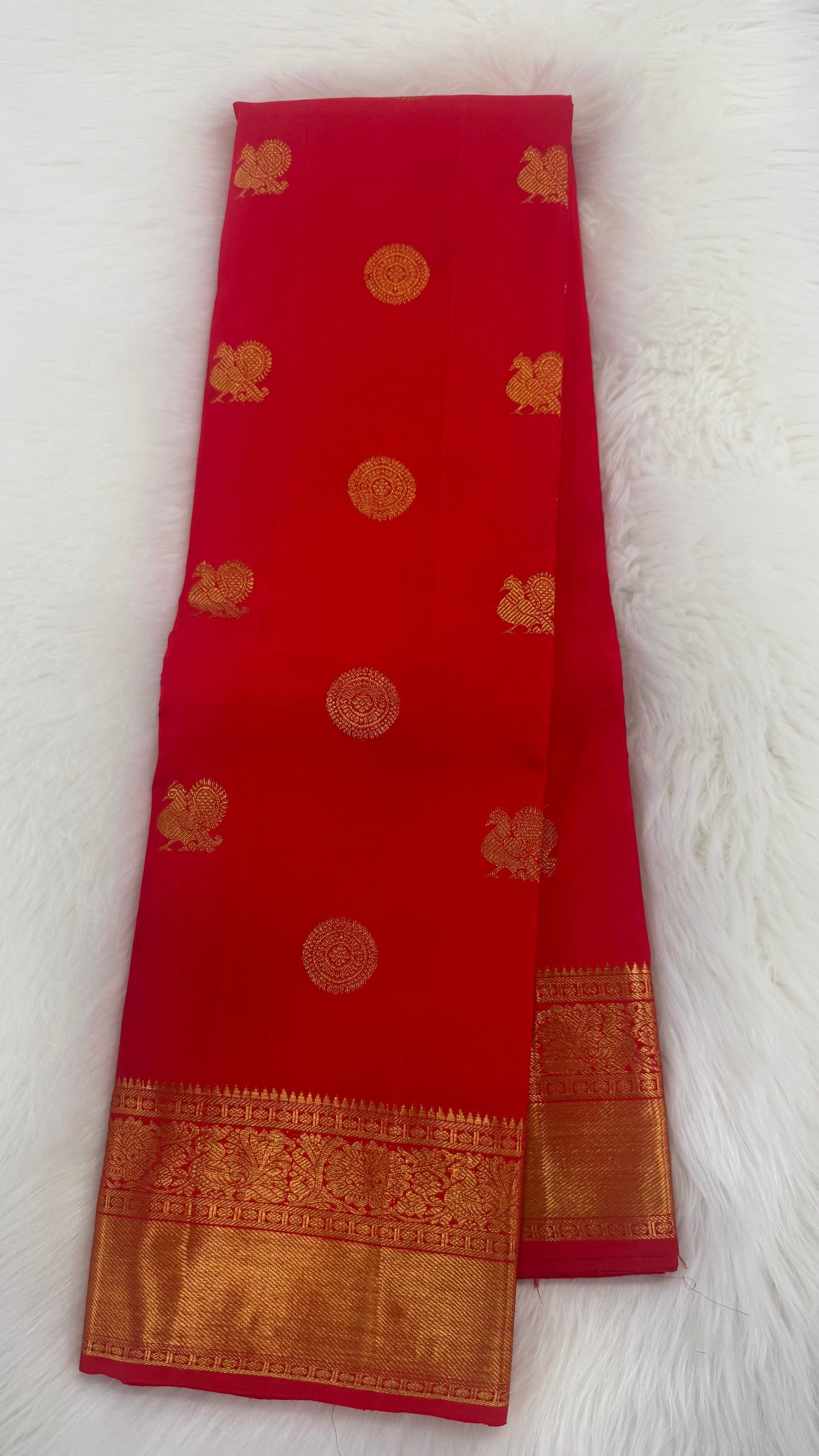 CHILI RED GOLD ZARI HANDLOOM KANICHIPURAM SILK SAREE (KSS83 / KSS154)