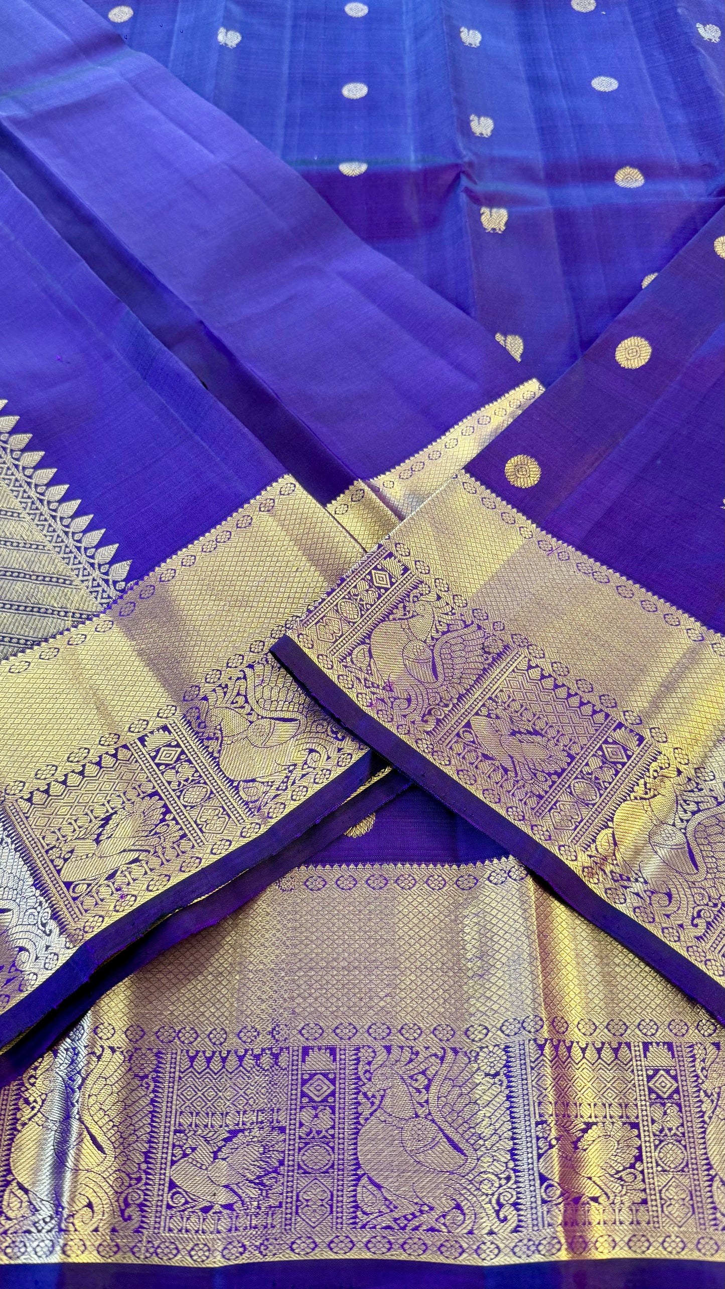 MULBERRY PURPLE GOLD ZARI HANDLOOM KANICHIPURAM SILK SAREE (KSS11)