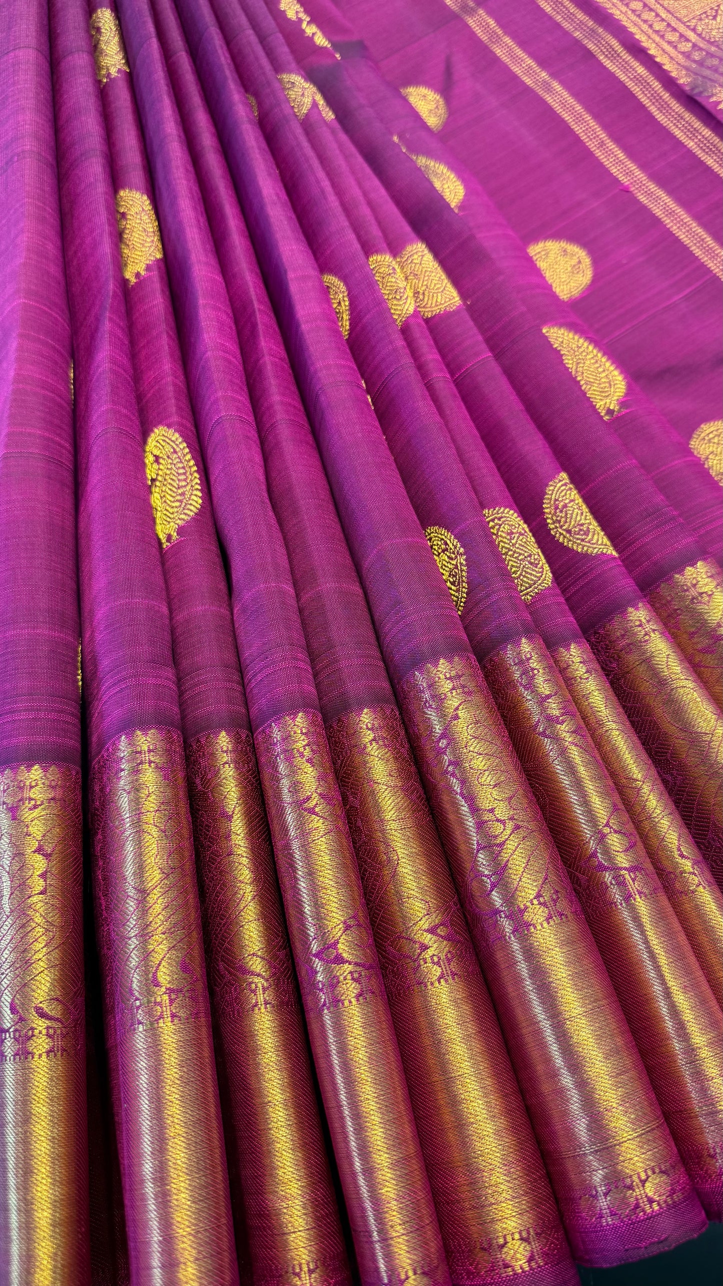 ROYAL PURPLE GOLD ZARI HANDLOOM KANCHIPURAM SILK SAREE (KSS107)