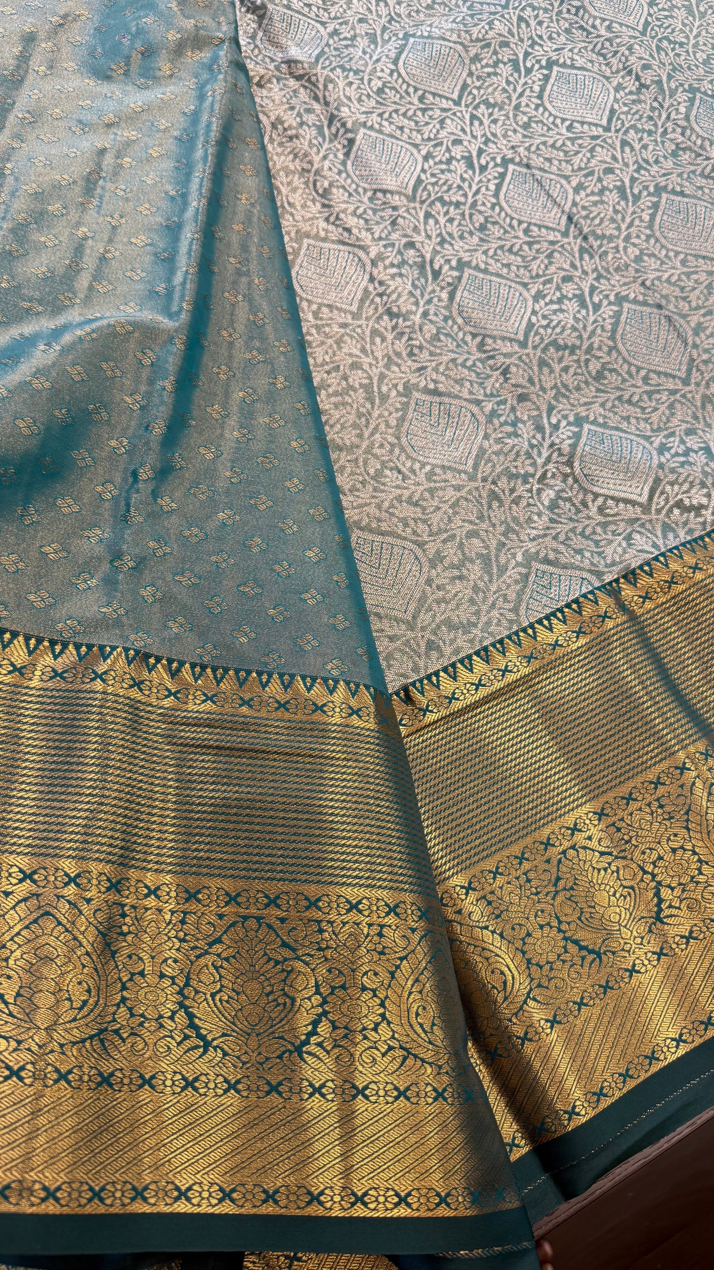GREEN SEMI SILK KANICHIPURAM SILK SAREE (SSKS26)