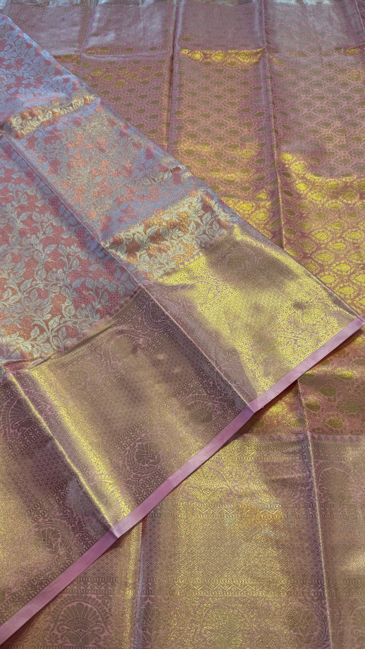 SALMON SEMI SILK KANICHIPURAM SILK SAREE (SSKS08)