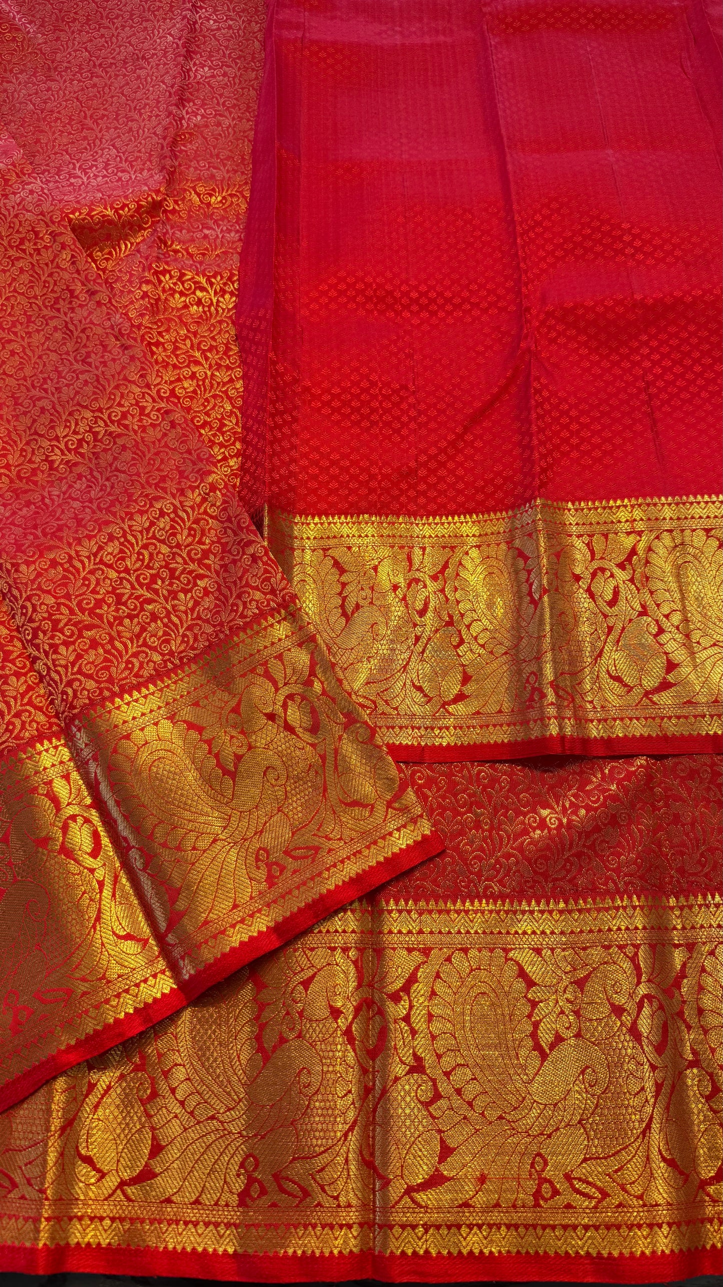 CHILLI RED FULL GOLD ZARI PURE HANDLOOM KANCHIPURAM SILK SAREE (KSS 506)