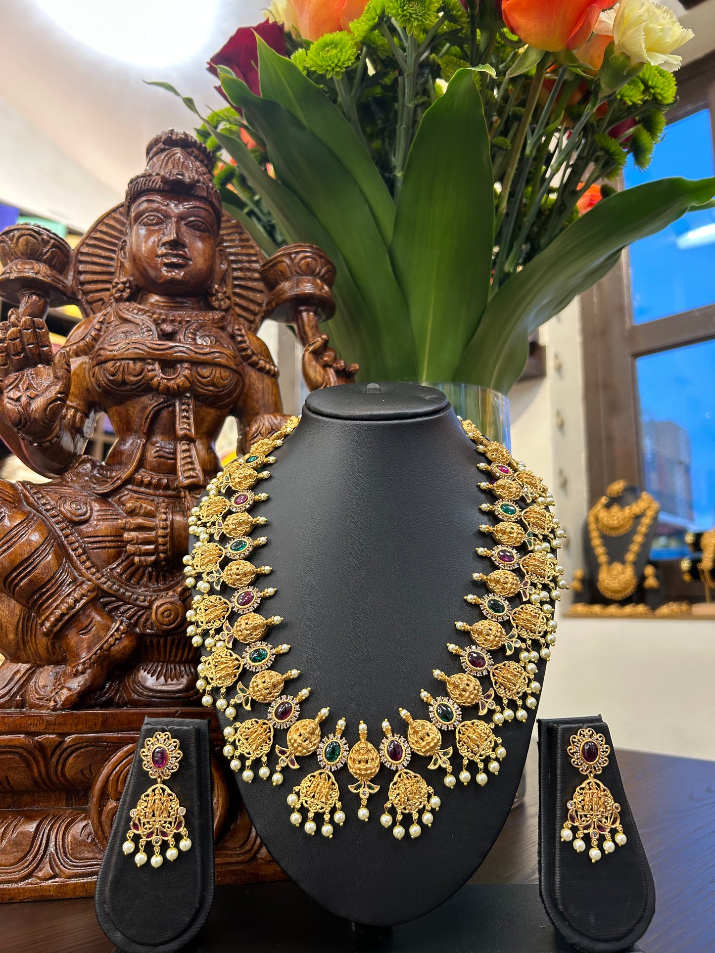 Anika Long Necklace Jewellery Set