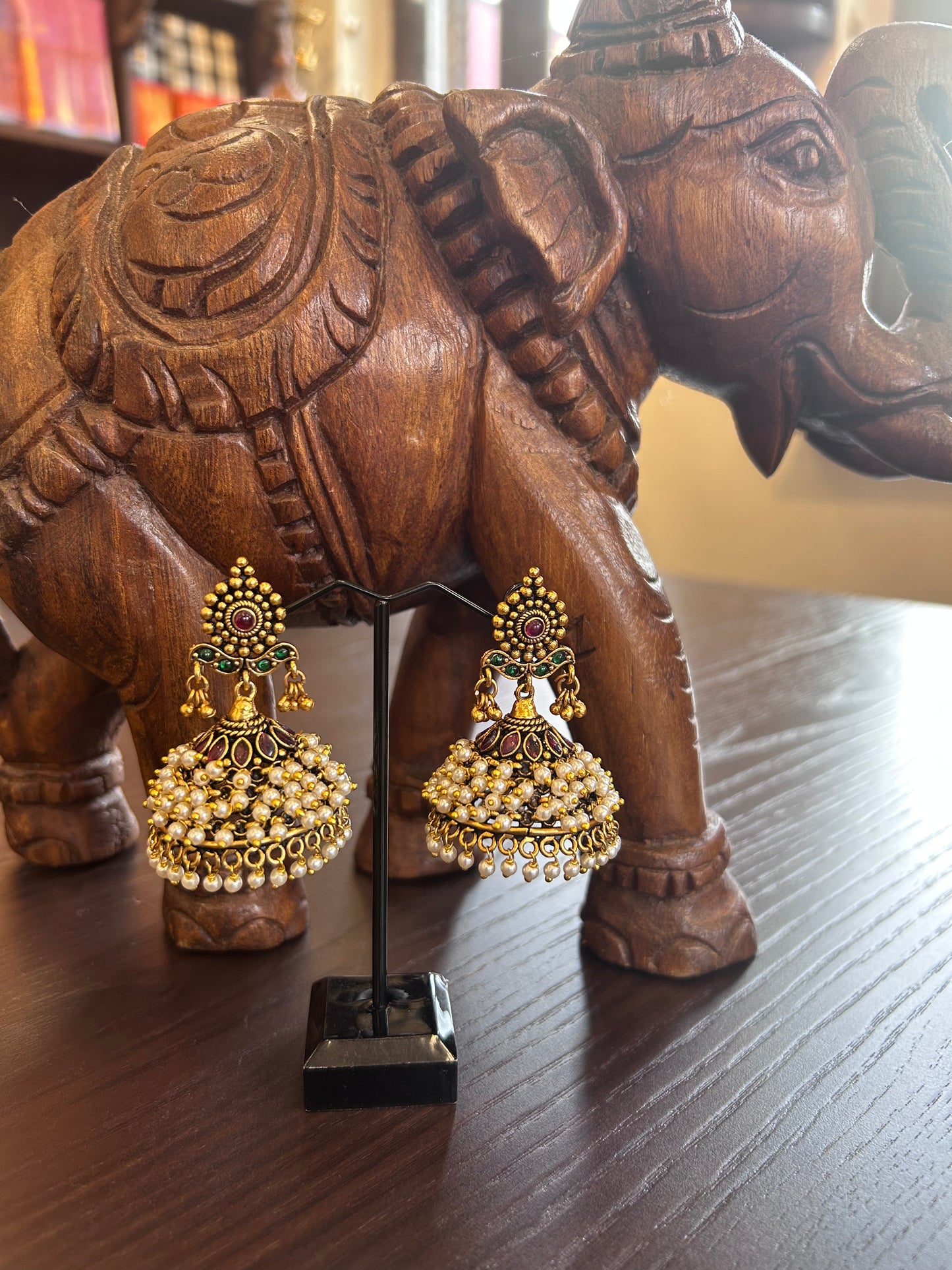 Antique Pearl Big Jhumka