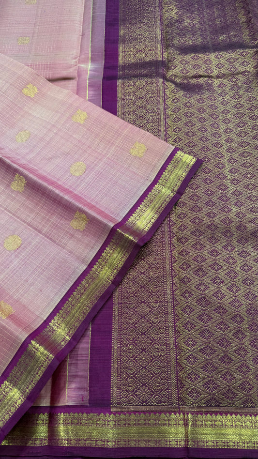 GUAVA PINK HANDLOOM KANCHIPURAM  SILK SAREE(KSS547)