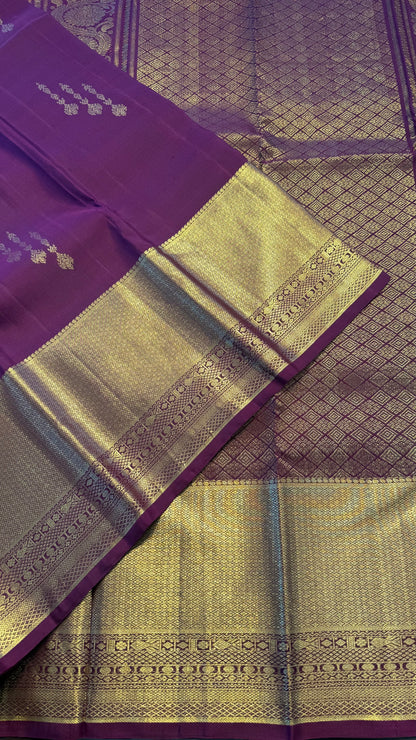 RASBERRY GOLD ZARI HANDLOOM KANCHIPURAM SILK SAREE (KSS167)