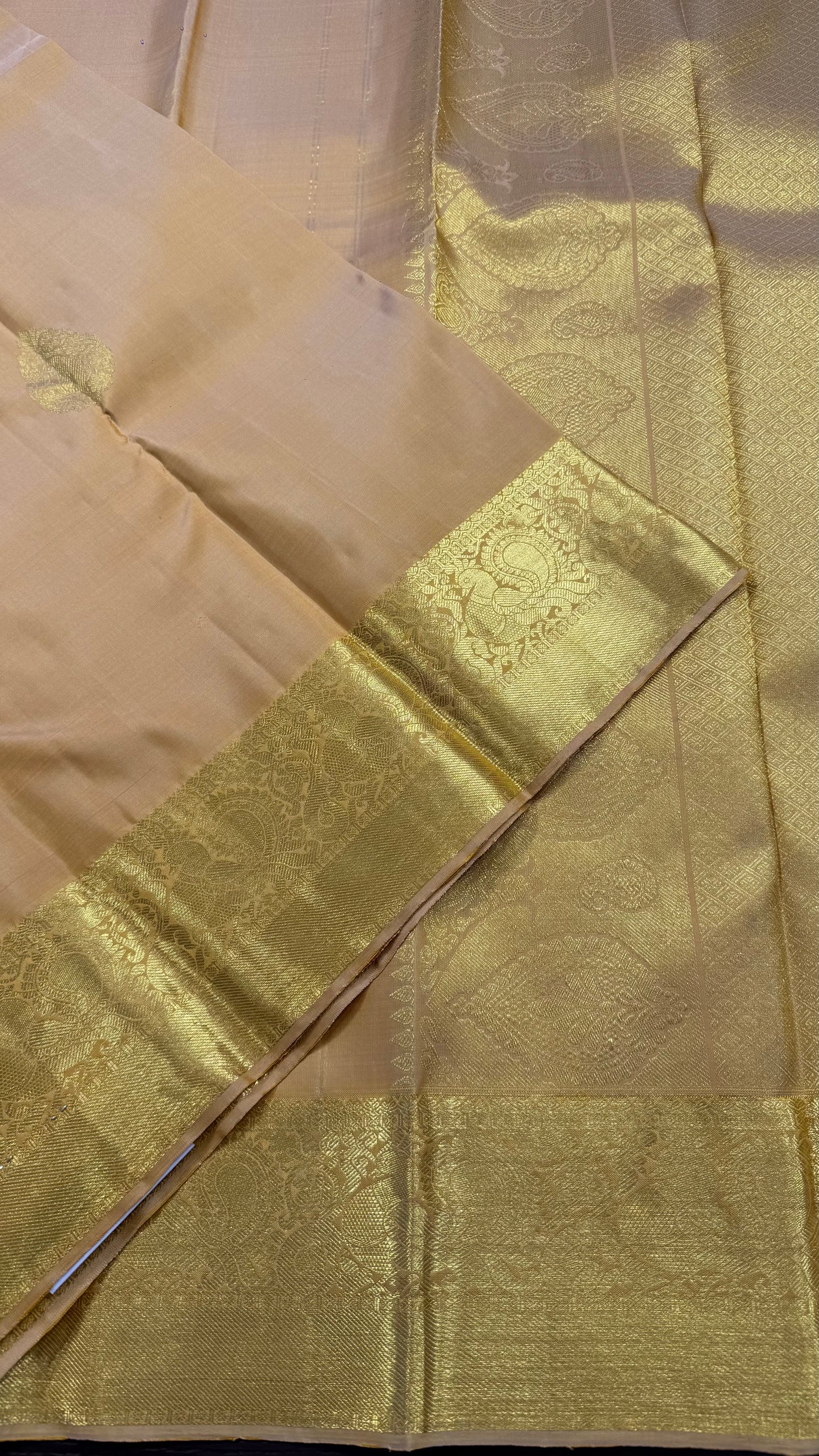 HONEY GOLD HANDLOOM  KANCHIPURAM SILK SAREE (KSS 513)