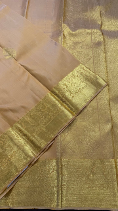 HONEY GOLD HANDLOOM  KANCHIPURAM SILK SAREE (KSS 513)