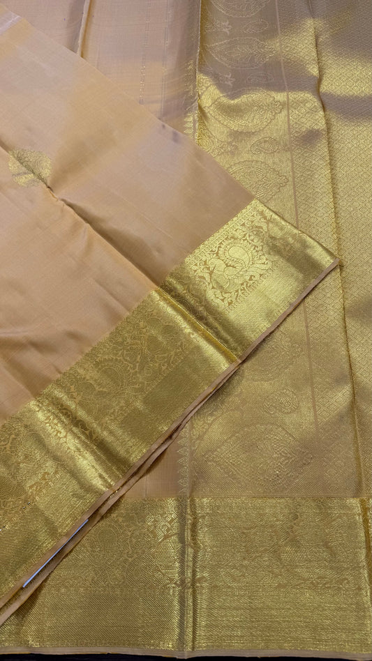 HONEY GOLD HANDLOOM  KANCHIPURAM SILK SAREE (KSS 513)