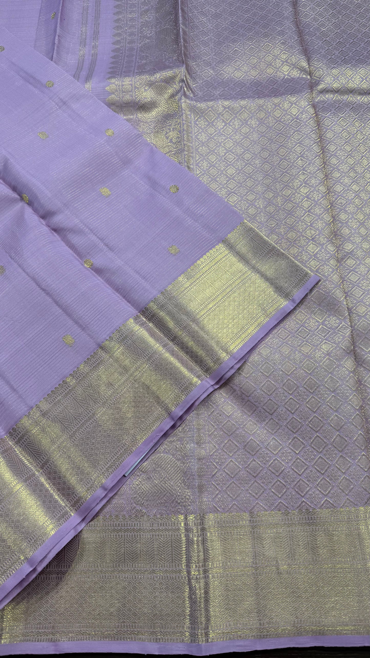 PASTEL LAVENDER VAIRA OOSI PURE KANCHIPURAM HANDLOOM SILK SAREE(KSS525)