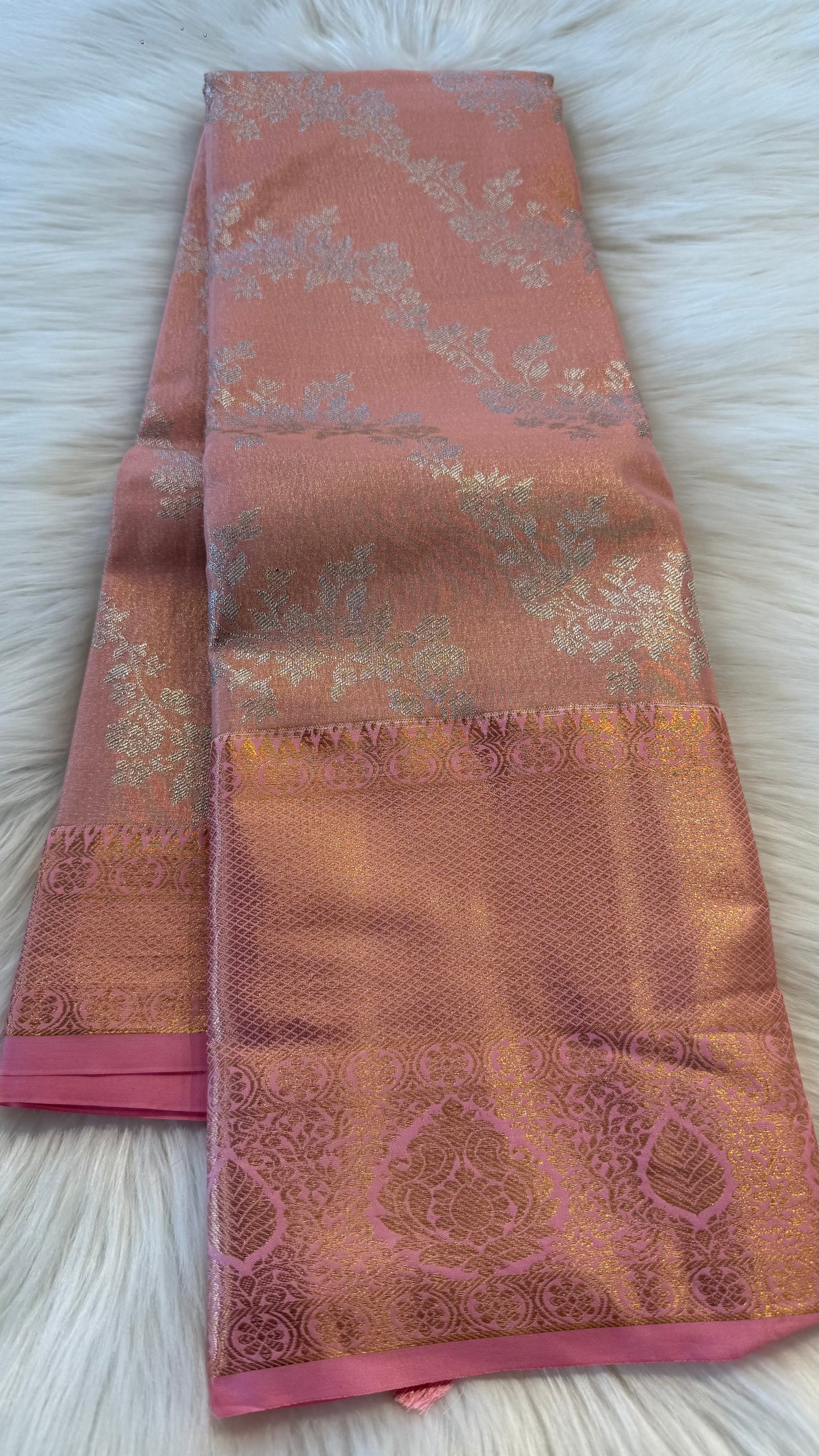 PINK SEMI SILK KANICHIPURAM SILK SAREE (SSKS14)