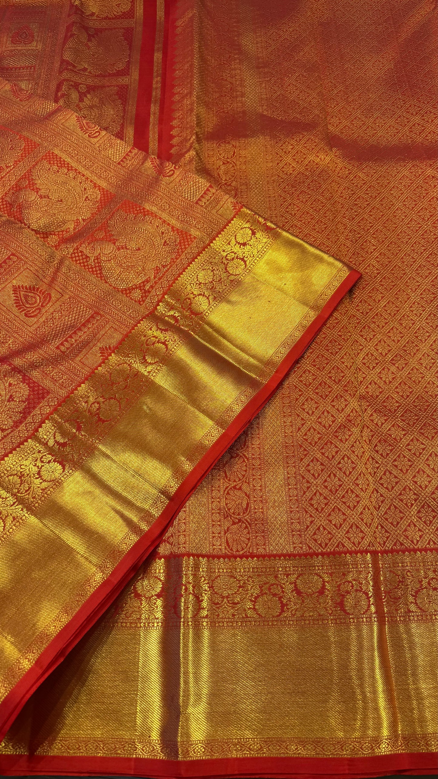 CHILLI RED PURE HANDLOOM KANCHIPURAM SILK SAREE (KSS494)