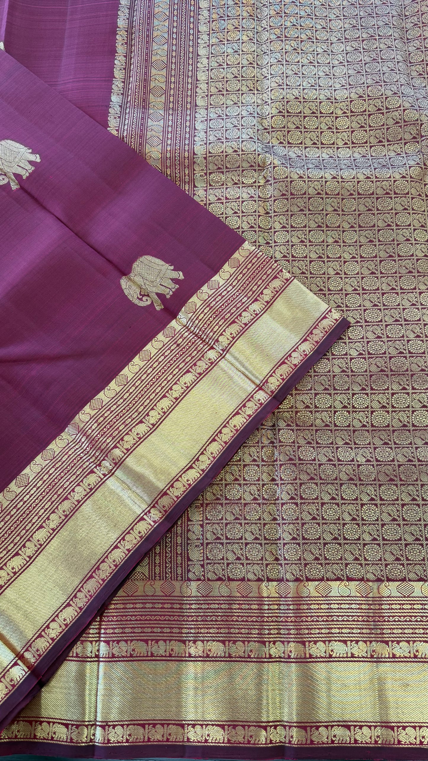 MAROON GOLD ZARI HANDLOOM KANICHIPURAM SILK SAREE (KSS192)