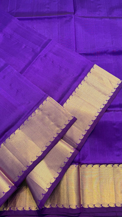 VADAMALLI PURPLE GOLD BORDER HANDLOOM KANCHIPURAM SILK COTTON (KSC08)
