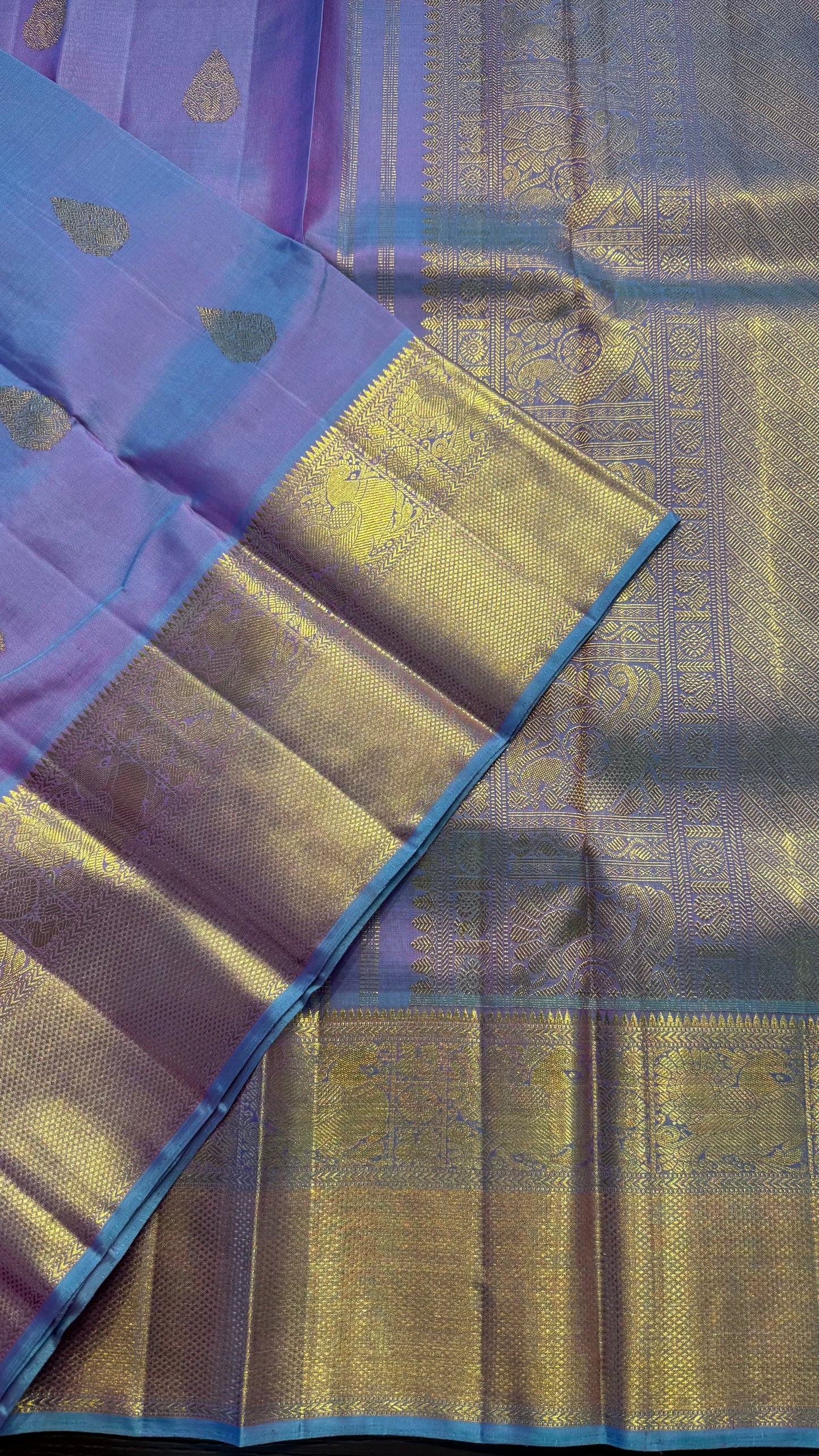 UNICORN GOLD ZARI HANDLOOM KANCHIPURAM SILK SAREE (KSS306)