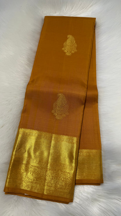 GAMBOGE PURE KANCHIPURAM HANDLOOM SILK SAREE(KSS 535)