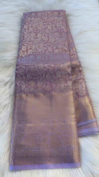 LIGHT PURPLE SEMI SILK KANICHIPURAM SILK SAREE (SSKS30)