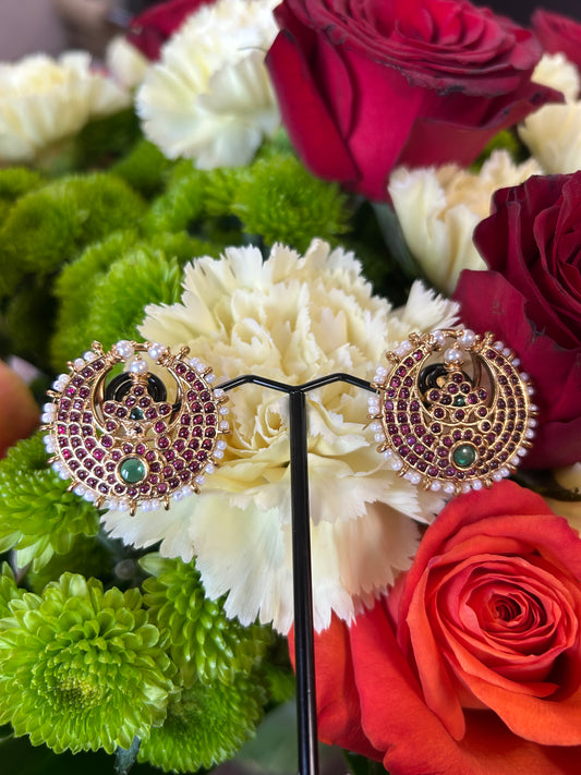 Ruby Half Moon Kemp Studs