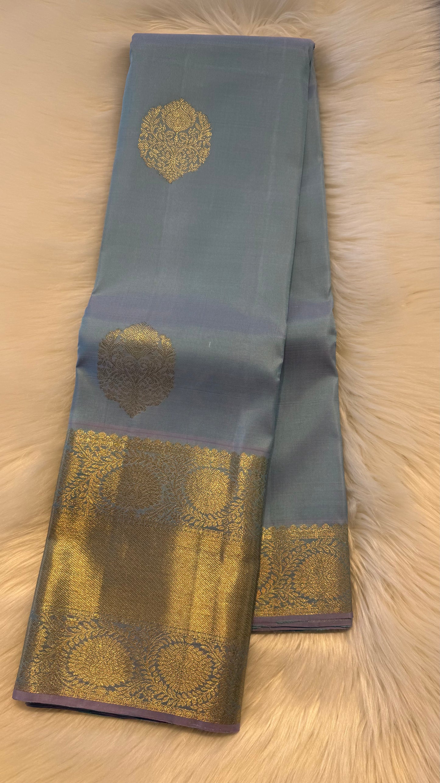 UNICORN BLUE HANDLOOM KANCHIPURAM SILK SAREE (KSS275)