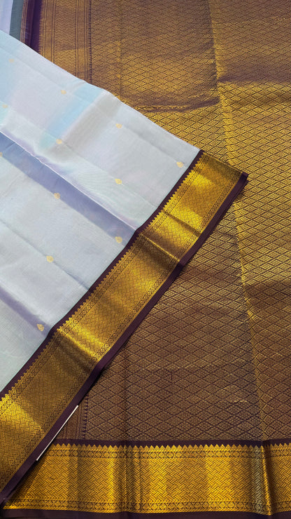 UNICORN WITH CONTRAST PURPLE HANDLOOM KANCHIPURAM SILK SAREE (KSS275)