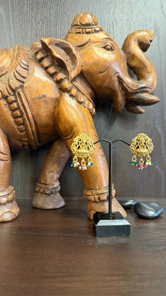 Letchumi Green and Ruby Earring