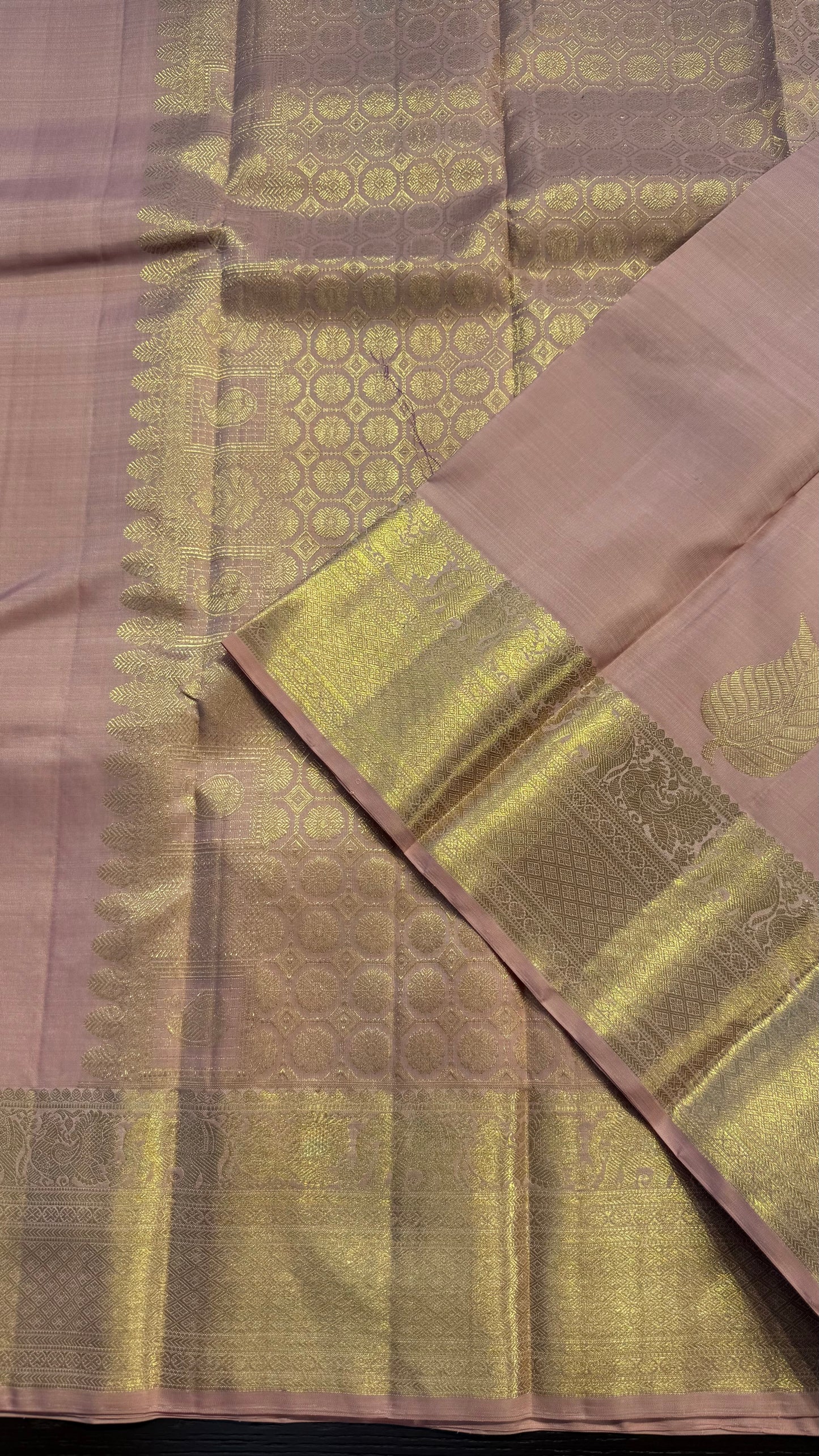 PASTEL PINK HANDLOOM KANCHIPURAM SILK SAREE (KSS356)
