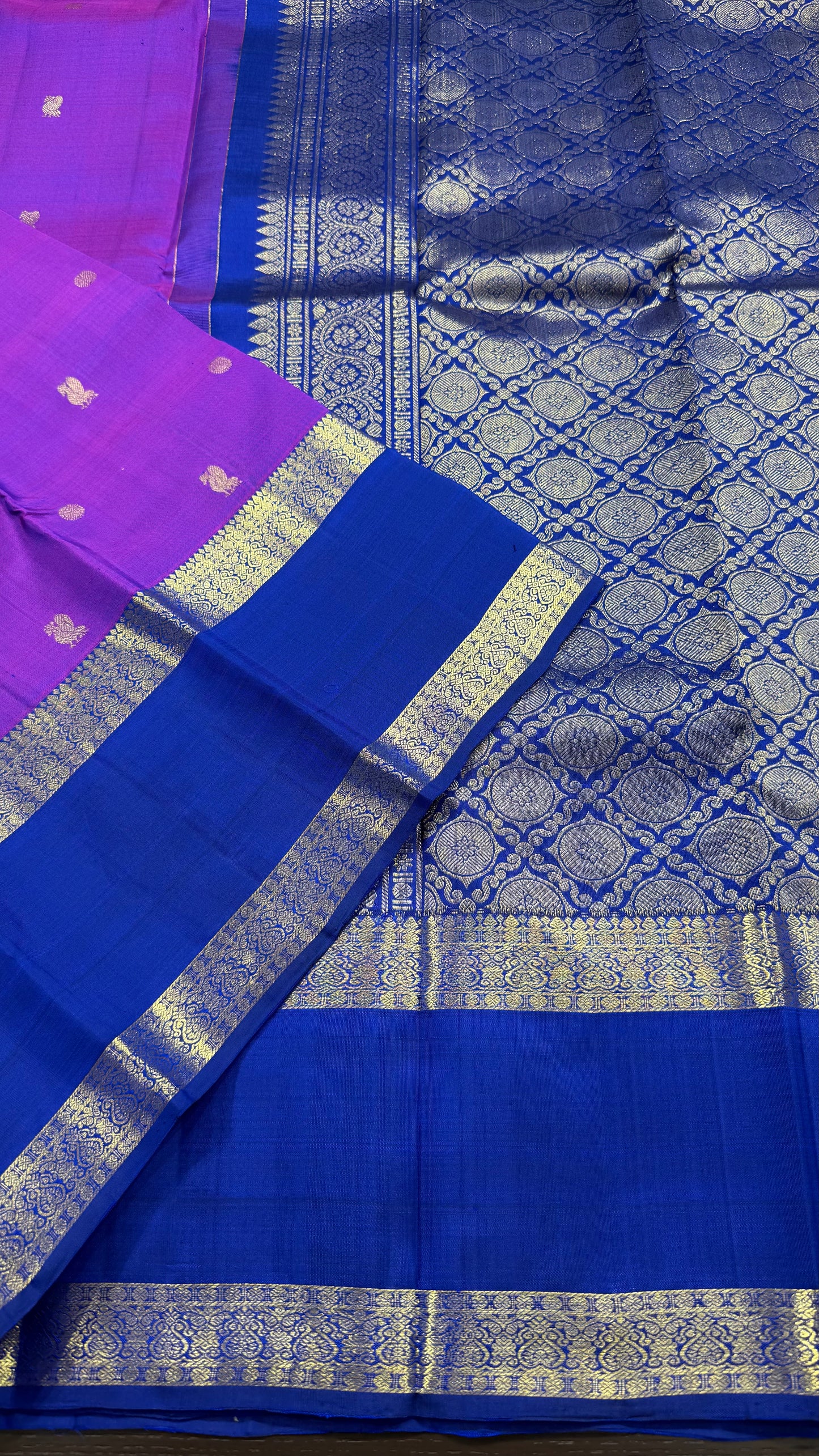 METALLIC VIOLET PURE KANCHIPURAM HANDLOOM SILK SAREE(KSS 543)