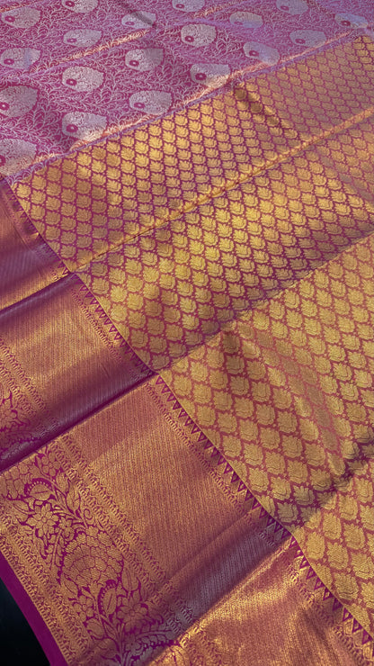 MAGENTA SEMI SILK KANICHIPURAM SILK SAREE (SSKS31)