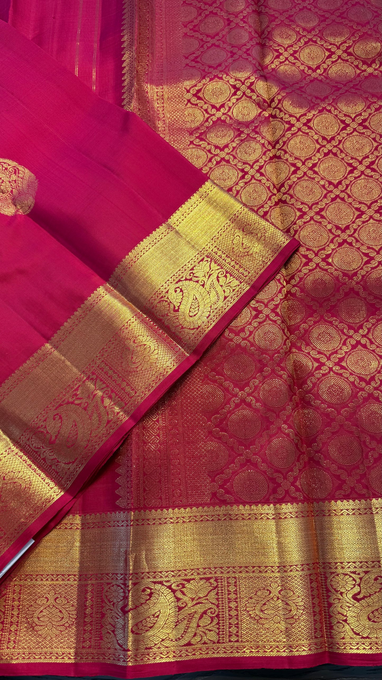 PINK GOLD ZARI HANDLOOM KANCHIPURAM SILK SAREE (KSS349)