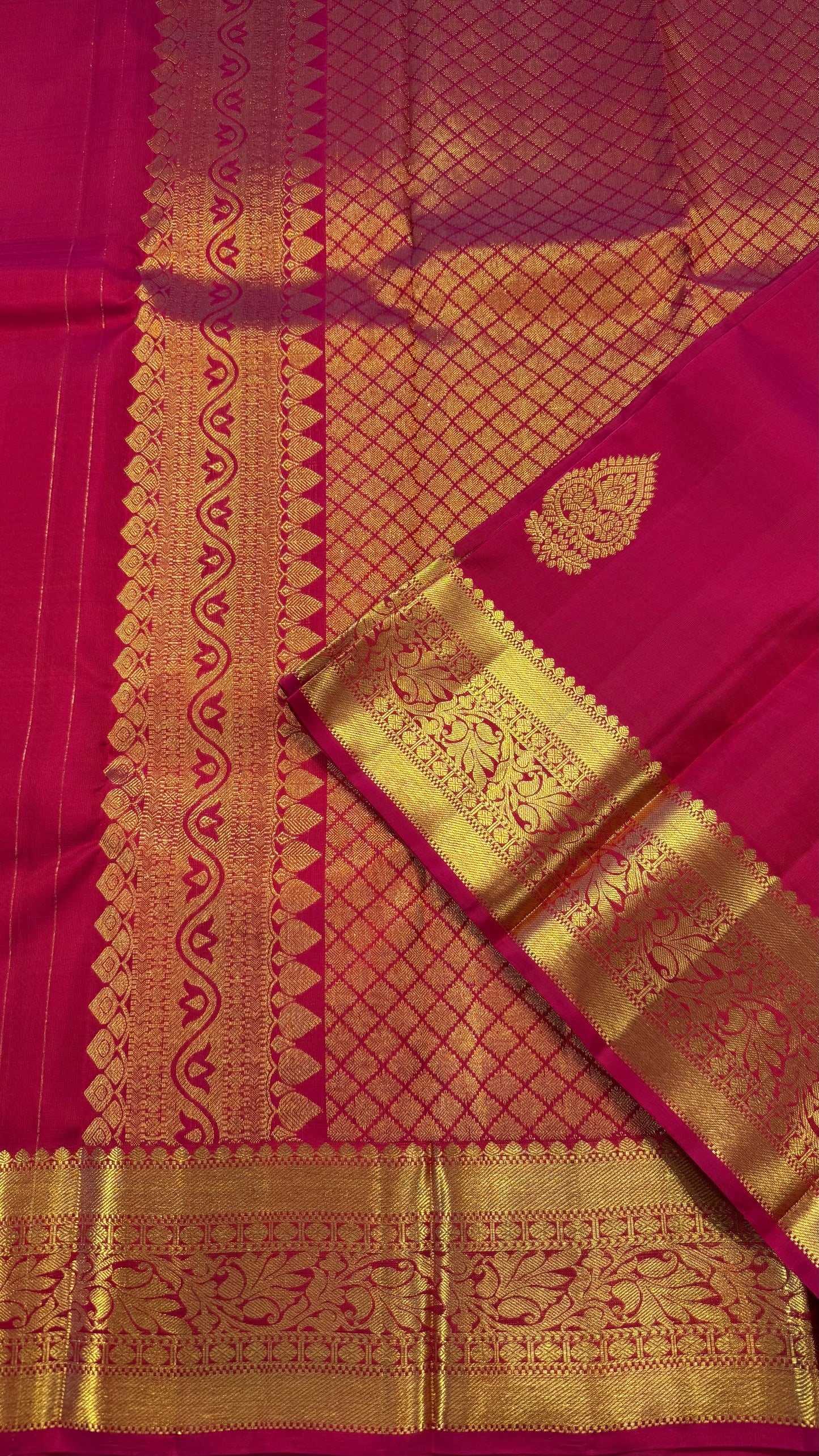 PINK GOLD ZARI HANDLOOM KANCHIPURAM SILK SAREE (KSS358)