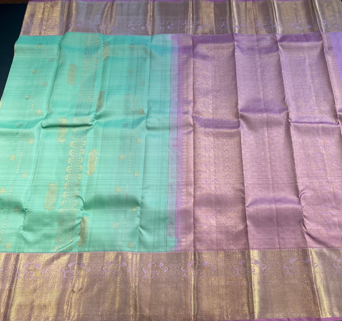 GRANNY SMITH APPLE GREEN KANCHIPURAM HANDLOOM SILK SAREE