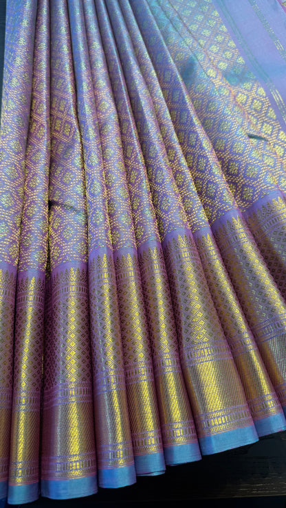 UNICORN GOLD FULL ZARI HANDLOOM KANCHIPURAM SILK SAREE (KSS307)