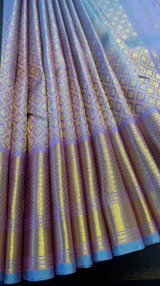 UNICORN GOLD FULL ZARI HANDLOOM KANCHIPURAM SILK SAREE (KSS307)