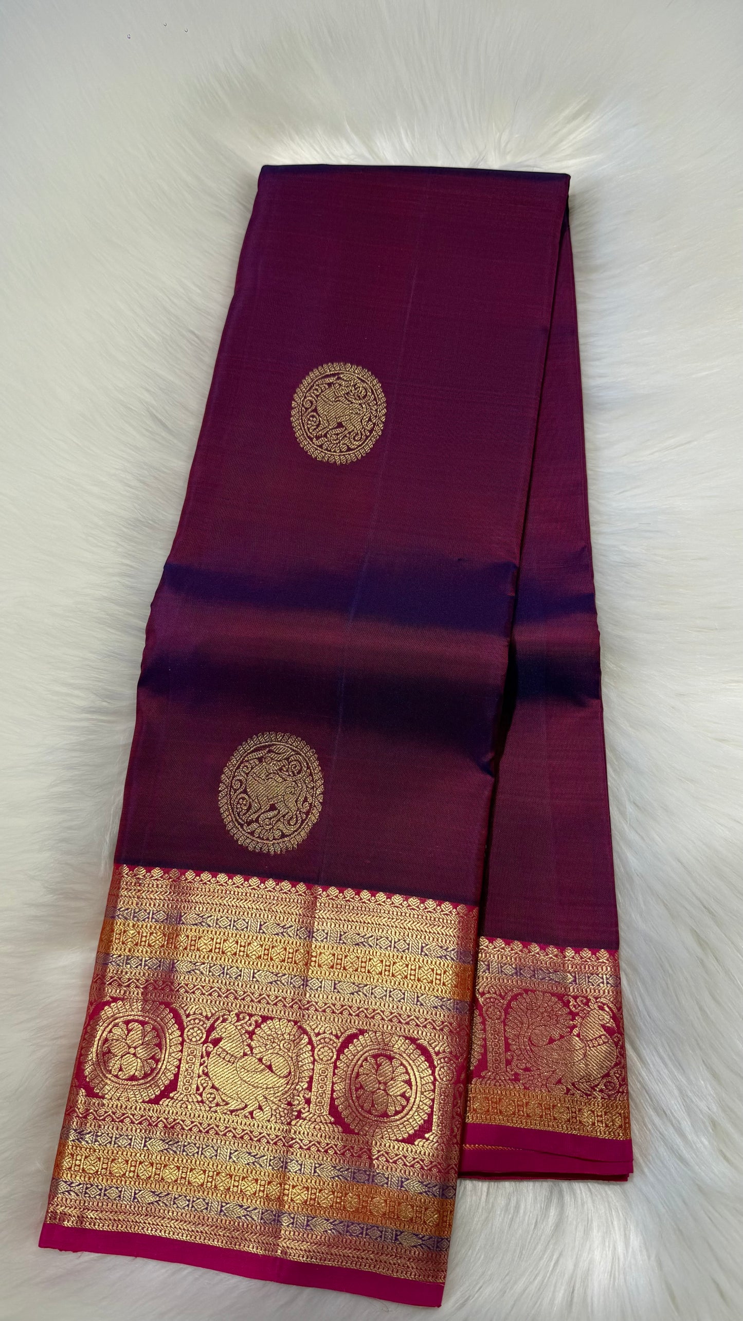 PURPLE HANDLOOM KANCHIPURAM  SILK SAREE(KSS 580)
