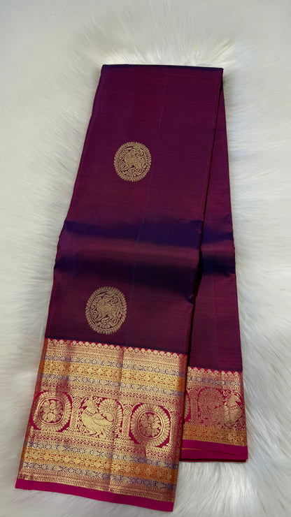 PURPLE HANDLOOM KANCHIPURAM  SILK SAREE(KSS 580)