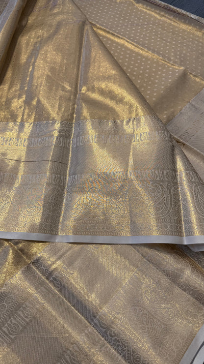 GOLD SEMI SILK KANICHIPURAM SILK SAREE (SSKS17)