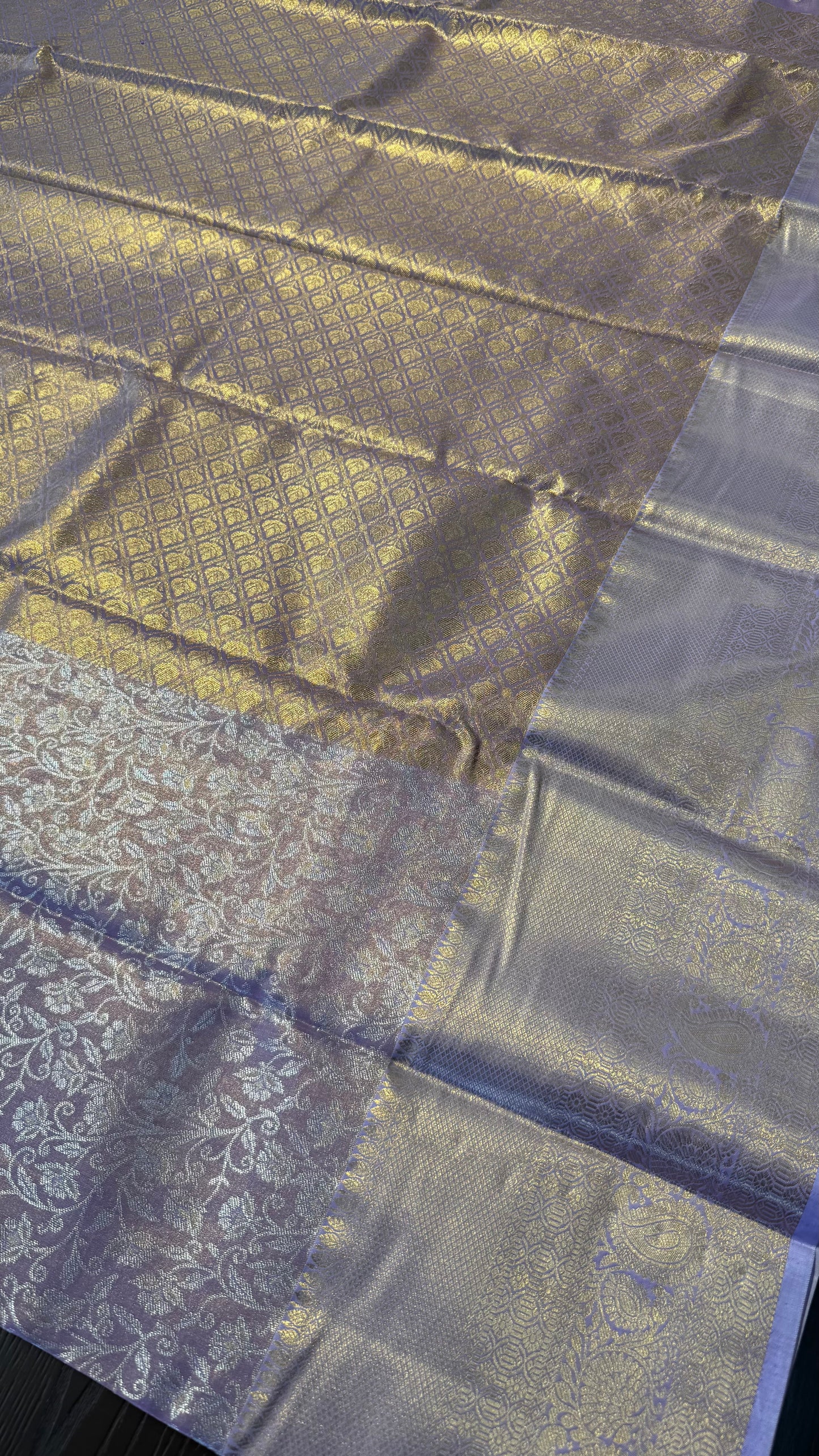LIGHT PURPLE SEMI SILK KANICHIPURAM SILK SAREE (SSKS30)