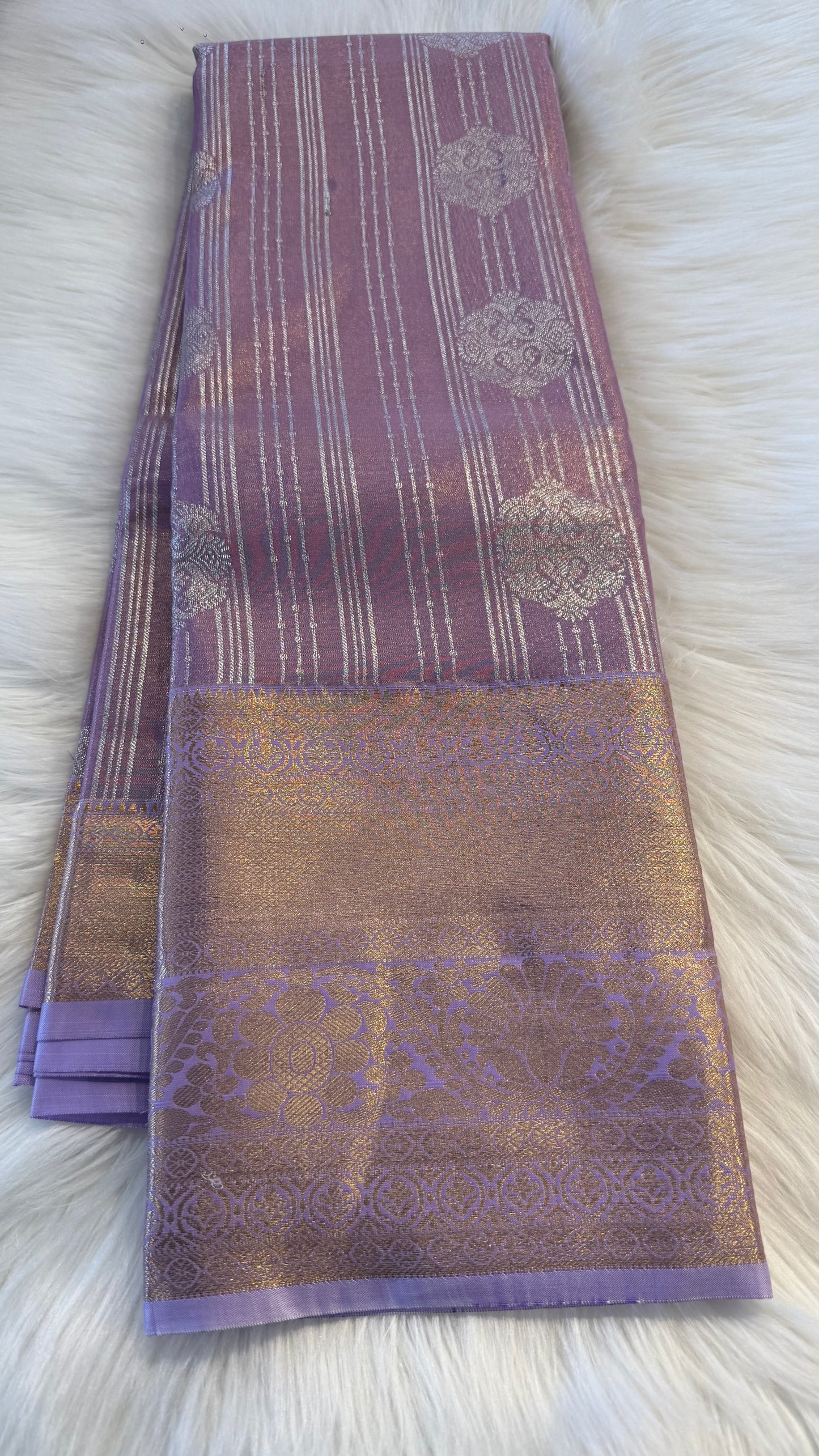 LILAC SEMI SILK KANICHIPURAM SILK SAREE (SSKS07)