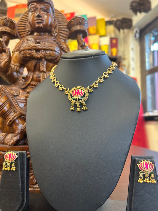 Pink Lotus Necklace
