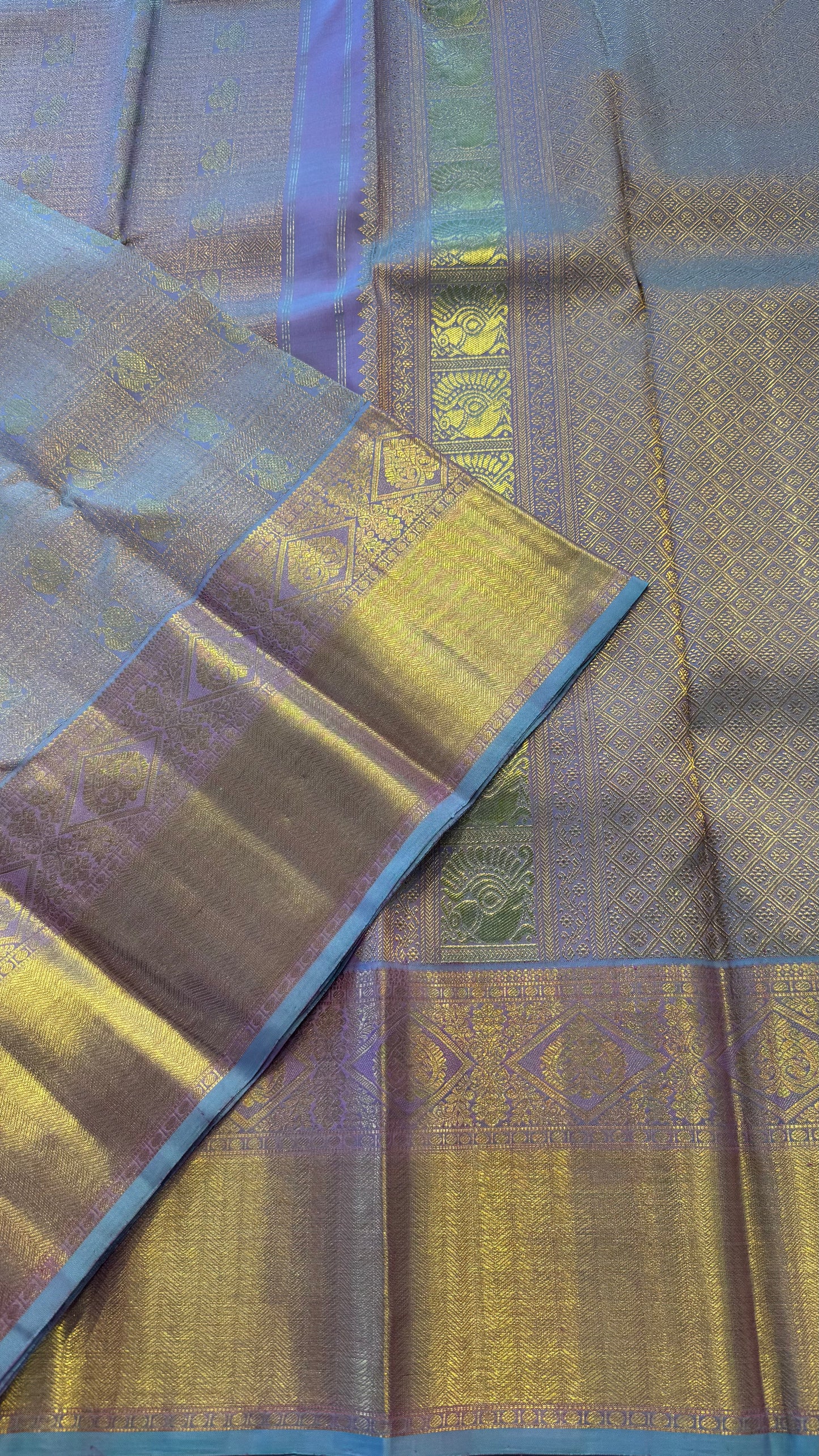 UNICORN GOLD FULL ZARI HANDLOOM KANCHIPURAM SILK SAREE (KSS310)