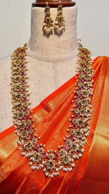 KAIRAVI TRADITIONAL GUTTAPUSALU LONG NECKLACE SET