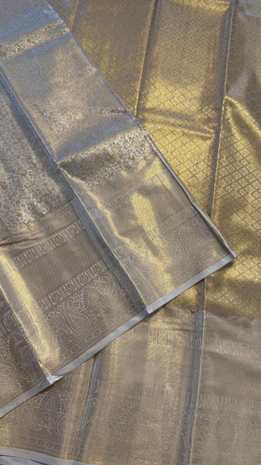 GOLD SEMI SILK KANICHIPURAM SILK SAREE (SSKS17)
